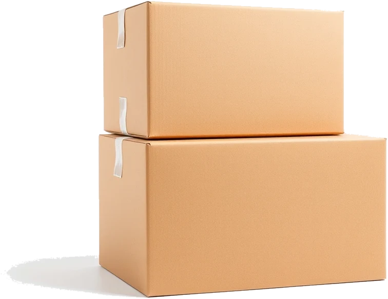 A stack of moving boxes